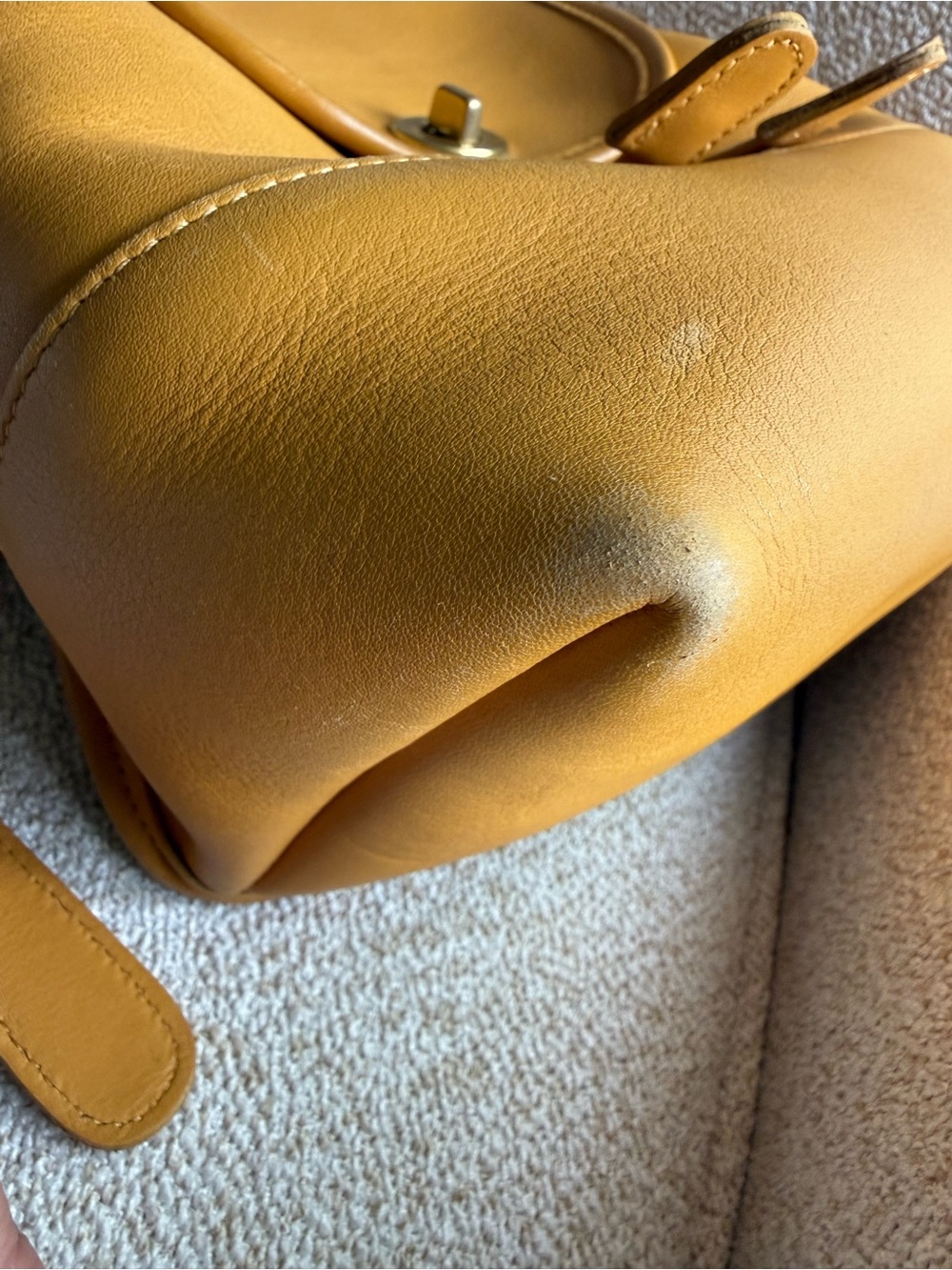 Coach Mustard Leather Drawstring Backpack - Picture 8 of 14